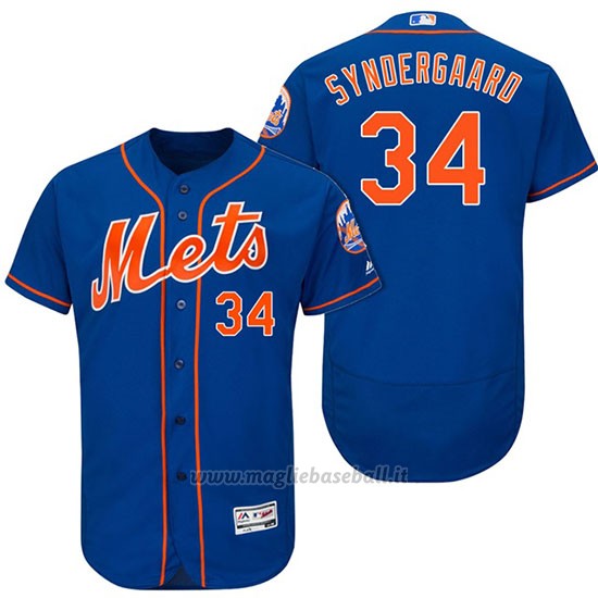 Maglia Baseball Uomo New York Mets Noah Syndergaard Arancione 2017 Alterner